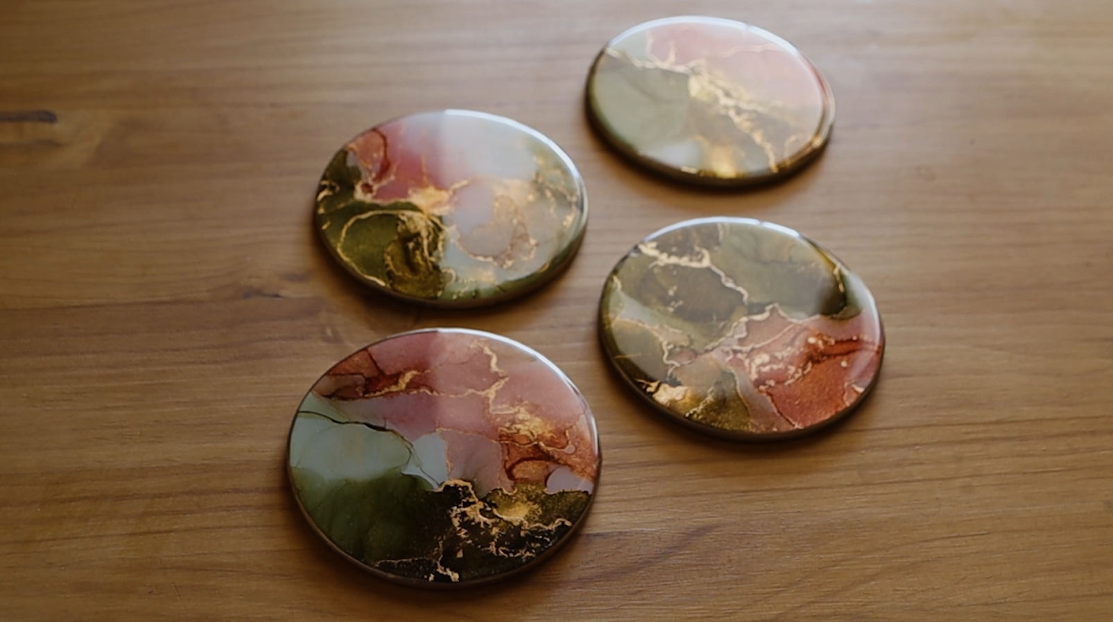 Alcohol Ink Coasters FULL Tutorial 2026 – Sealed with Resin